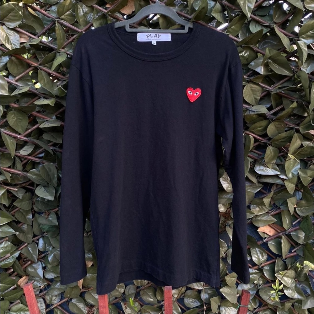 Grey Black Heart CDG Play LongSleeve shirt Medium